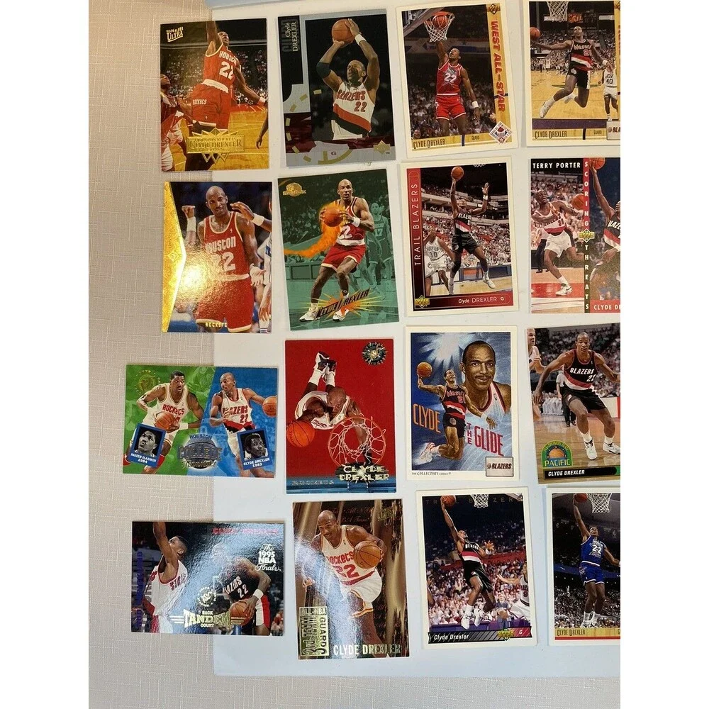 Clyde Drexler 52-Card Lot Inserts, Parallel, All Different Trail Blazers Rockets